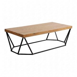 Herralex | La Prisma | Mesa de metal con madera de centro para sala